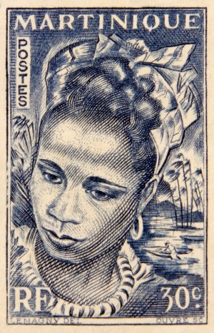 Martinique Lady Stamp